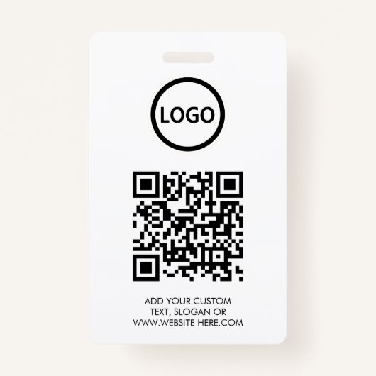 QR-Code | Modernes Black Business-Logo Ausweis (Vorderseite)