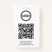 QR-Code | Modernes Black Business-Logo Ausweis (Rückseite)