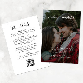 QR-Code | Modernes Budget Foto Script Hochzeit Einladung