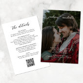 QR-Code | Modernes Budget Foto Script Hochzeit Einladung
