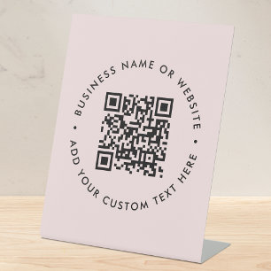 QR-Code Modernes Business Blink Pink Beruflich Sockelschild