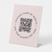 QR-Code | Modernes Business Blink Pink Beruflich Sockelschild (Vorderseite)