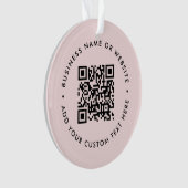 QR-Code | Modernes Business Blush Pink Weihnachten Ornament (Vorderseite)