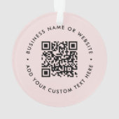 QR-Code | Modernes Business Blush Pink Weihnachten Ornament (Rückseite)