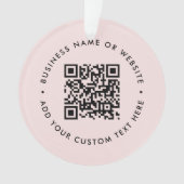 QR-Code | Modernes Business Blush Pink Weihnachten Ornament (Vorderseite)