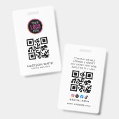 QR-Code | Modernes Business-Logo-Event-Abzeichen Ausweis (Vorder- & Rückseite)