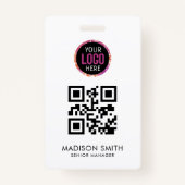 QR-Code | Modernes Business-Logo-Event-Abzeichen Ausweis (Vorderseite)