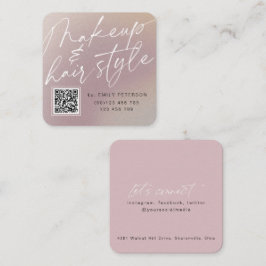 QR Code Modernes Chic Make-up und Frisur  Quadratische Visitenkarte