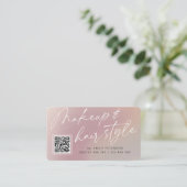 QR Code Modernes Chic Make-up und Frisur Visitenkarte (Stehend Vorderseite)