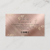 QR-Code Modernes Chic Pink Hair Visitenkarte (Rückseite)