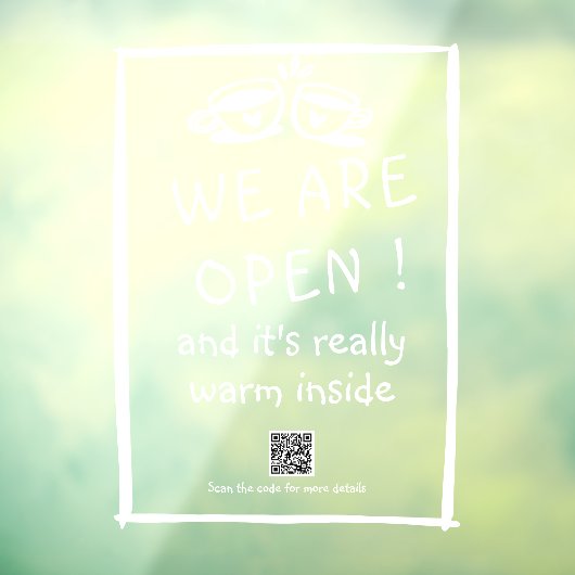 QR-Code Modernes Coffeeshops - Fensterklemmen Fensteraufkleber (Blatt 3)