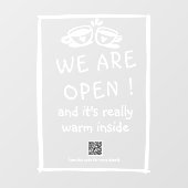 QR-Code Modernes Coffeeshops - Fensterklemmen Fensteraufkleber (Blatt)