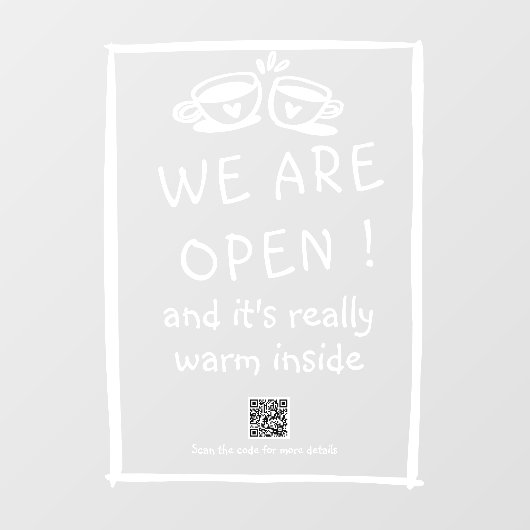 QR-Code Modernes Coffeeshops - Fensterklemmen Fensteraufkleber (Blatt)