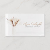 QR Code Modernes Design Blumenmuster Foto Visitenkarte (Vorderseite)