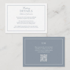 QR-Code Modernes, dunkelblaues Monogramm für Hochz Begleitkarte