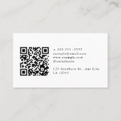 QR Code Modernes Elegant & Feminine Initial Monogr Visitenkarte (Rückseite)