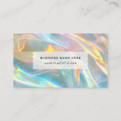 QR Code Modernes elegantes Holografisches Irediscs Visitenkarte (Vorderseite)