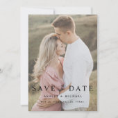 QR Code Modernes, elegantes Script 2 Foto Hochzeit Save The Date (Vorderseite)