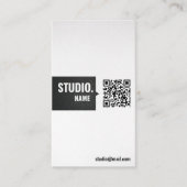 QR Code Modernes Elfenbeinmatte Schwarz Minimal Ve Visitenkarte (Vorderseite)