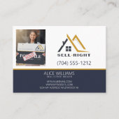 QR Code Modernes Foto Beruflich Realtor Broker Visitenkarte (Vorderseite)