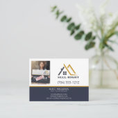 QR Code Modernes Foto Beruflich Realtor Broker Visitenkarte (Stehend Vorderseite)