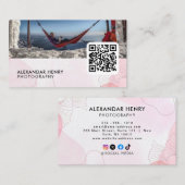 QR-Code | Modernes Foto Fotograf Bu Visitenkarte (Vorne/Hinten)