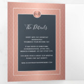 QR CODE Modernes Foto in einer Hochzeit Dreifach Gefaltete Ankündigung (Innen Erste Seite)