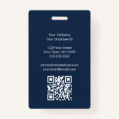 QR-Code Modernes Foto Navy Blue Hair Stylist Ausweis (Rückseite)