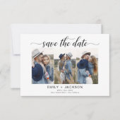QR Code Modernes Foto Save the Date 4 Elegant (Vorderseite)
