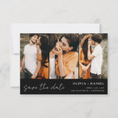 QR Code Modernes Foto Save the Date 4 Elegant (Vorderseite)