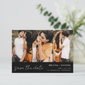 QR Code Modernes Foto Save the Date 4 Elegant (Stehend Vorderseite)