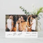 QR Code Modernes Foto Save the Date 4 Elegant (Stehend Vorderseite)