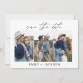 QR Code Modernes Foto Save the Date 4 Elegant (Vorderseite)