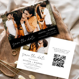 QR Code Modernes Foto Save the Date 4 Elegant