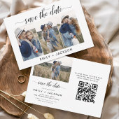 QR Code Modernes Foto Save the Date 4 Elegant