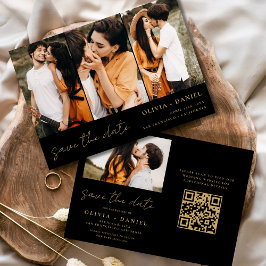 QR Code Modernes Foto Save the Date 4 Elegant