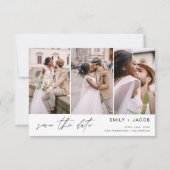 QR Code Modernes Foto Save the Date 4 Elegant (Vorderseite)