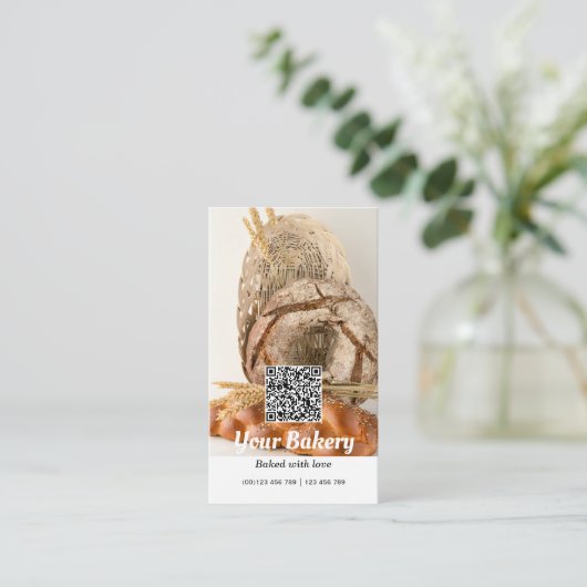 QR-Code Modernes Foto Visitenkarte (Stehend Vorderseite)