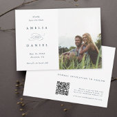QR-Code Modernes Foto Wedding Dusty Blue Save The Date