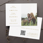 QR-Code Modernes Foto Wedding Gold Save The Date