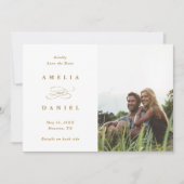QR-Code Modernes Foto Wedding Gold Save The Date (Vorderseite)