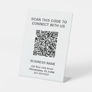 QR-Code Modernes Geschäft Sockelschild