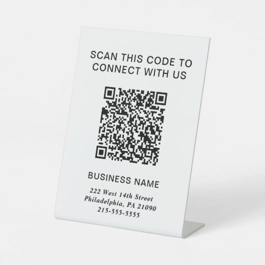 QR-Code Modernes Geschäft Sockelschild (Vorderseite)
