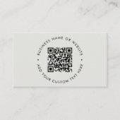 QR-Code | Modernes, grau Berufliches Scannable Visitenkarte (Vorderseite)