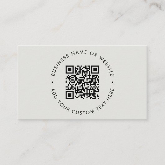 QR-Code | Modernes, grau Berufliches Scannable Visitenkarte (Vorderseite)