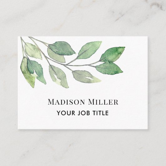 QR Code Modernes Grün Visitenkarte (Vorderseite)