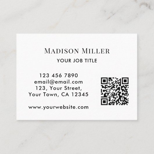 QR Code Modernes Grün Visitenkarte (Rückseite)