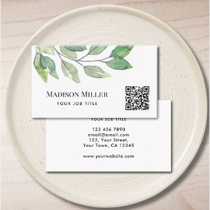 QR Code Modernes Grün Visitenkarte