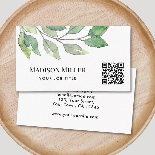 QR Code Modernes Grün Visitenkarte