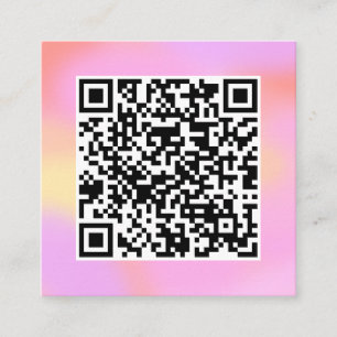 QR-Code Modernes Hübsches Pastell Pink Boho Femini Quadratische Visitenkarte